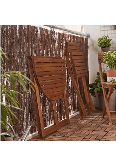 Virginia Yarı Katlanır Masa 70 Cm Balkon Masası Bahçe Masası Ahşap