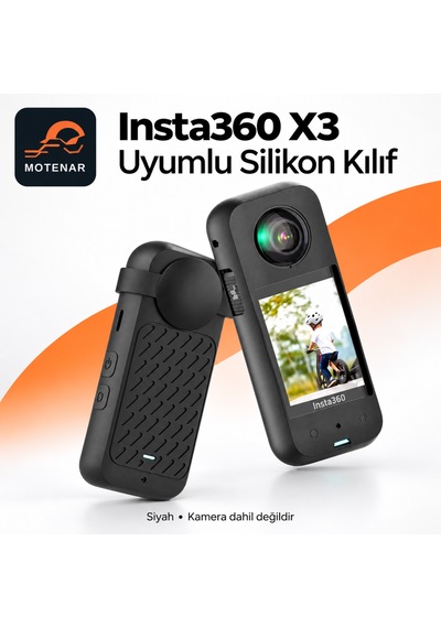 Motenar Insta360 X3 Uyumlu Şeffaf Lens Koruyucu 2 Adet Siyah