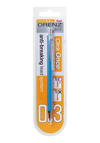 Orenz Uç Korumalı Teknik Çizim Ve Yazı İçin Mekanik Kurşun Kalem, 0.3 Mm, Açık Mavi Çok Renkli