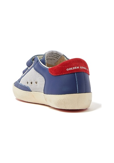 Golden Goose Retro Tarzı Çocuk Deri Spor Ayakkabıları Mavi