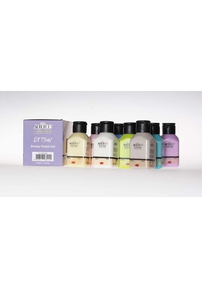 Akrilik Boya 8x75ml Pastel Smoky Renkler Set Renkli