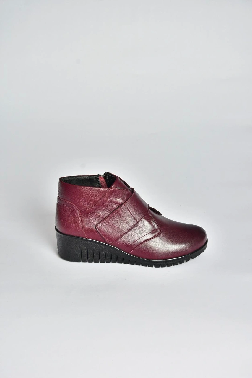 Fox Shoes V324501903 Bordo Hakiki Deri Cırtlı Kadın Bot Bordo-hakiki Deri