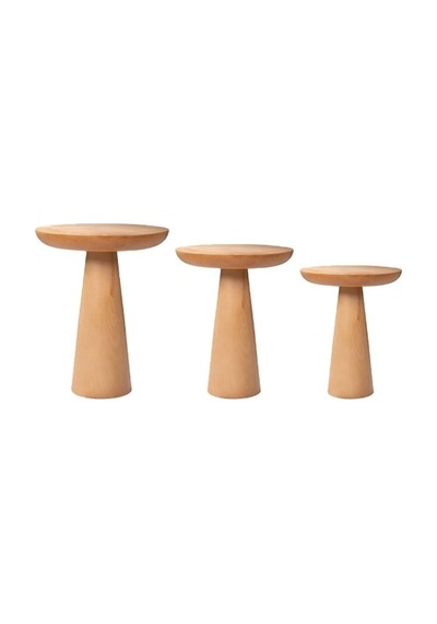 Mushroom Üçlü Zigon Sehpa Naturel