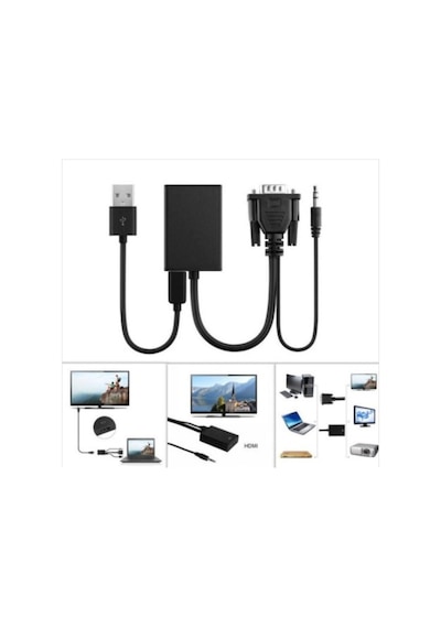 Vga To Hdmi Kablo Dönüştürücü Görüntü Ve Ses Çevirici 4310P Adapt