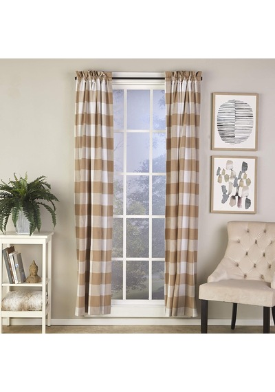 Lexroo By Saturday Knight Ltd. Grandin Perde Paneli, 40x63, Taba Rengi/beyaz