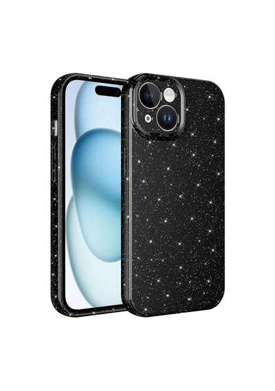 Apple iPhone Uyumlu 15 Kılıf Kamera Korumalı Simli Silikon Üstün Koruma Pazarplus Mor