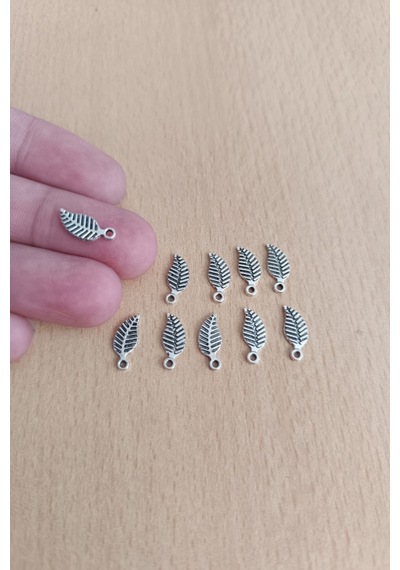 Tesbih Püskül Sallantı Aparatı Yaprak Model Metal Aparat 10 Adet Gri Gri