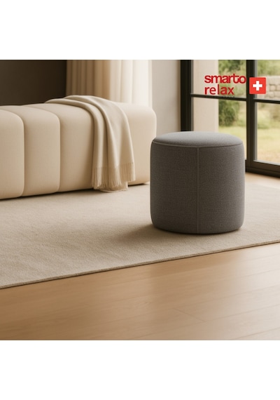 Smarto Relax Puf Babyface Kumaş Silindir Puf 40 45 Cm Gri