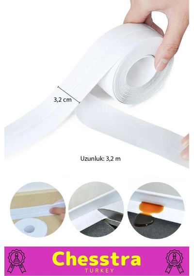 Özel Üretim Su Geçirmez Sızdırmaz Lavabo Tezgah Klozet Banyo Pencere Duş İzolasyon 3.2m Bant 3 Adet