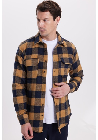 Tudors Erkek Slim Fit Dar Kesim Uzun Kollu Kapaklı Çift Cepli Kareli Kışlık Oduncu Gömlek-41630 Çok Renkli Tudors Erkek Slim Fit Dar Kesim Uzun Kollu Kapaklı Çift Cepli Kareli Kışlık Oduncu Gömlek-41630 Çok Renkli