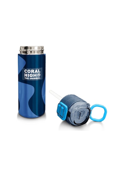 Coral High Kids Lacivert Mavi Desenli Pipetli Ve Direkt İçim Çelik Termos 500 Ml 31888 Lacivert