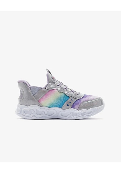 Skechers Infinite Heart Lights Kız Çocuk Gri Işıklı Spor Ayakkabı Gümüş