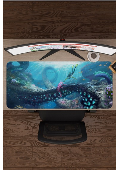 Subnautica Kaymaz Dikişli Kauçuk Oyuncu Mousepad V2 - 90x40 Xxl Gaming Mouse Pad Fare Altlığı