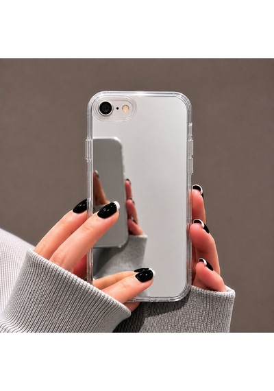 Ennar İphone 7 Uyumlu Aynalı Kılıf Mirror Glass Kamera Korumalı Gün Boyu Makyaj Kontrolü Şeffaf