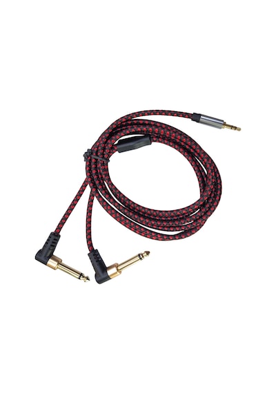 3.5 Mm Stereo To 2 X 6.3 Mm Mono L Tipi 90 Derece Anfi Ses Kablosu 2m