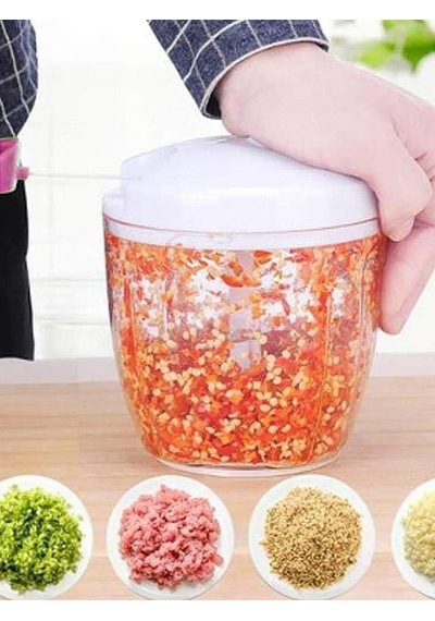 5 Bıçaklı Sebze Doğrayıcı İpli Rondo Hızlı Doğrayıcı Büyük Boy Çok Renkli