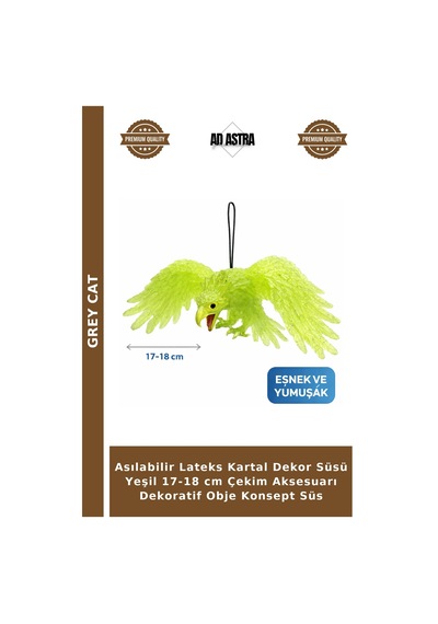 Asılabilir Lateks Kartal Dekor Süsü Yeşil 17-18 Cm Çekim Aksesuarı Dekoratif Obje Konsept Süs