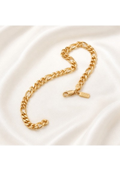 Xuping Gold Kaplama Kalın Zincir Bileklik Premium Model Altın - Çelik