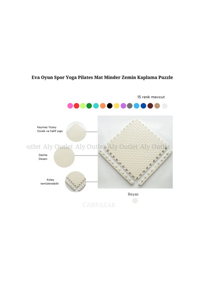 24'lü Puzzle Set Eva Tatami Minder Zemin Kaplama Oyun Spor Halısı 50x50 13M Lacivert - Mavi - Beyaz