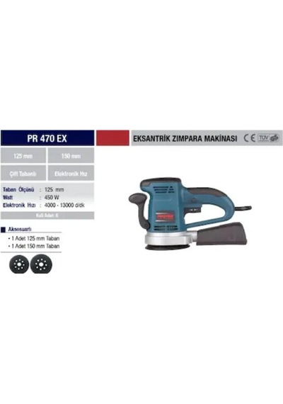 Pr 470 Ex 450W 125X150 Elekt.Hız.Eksn.Zım Proter