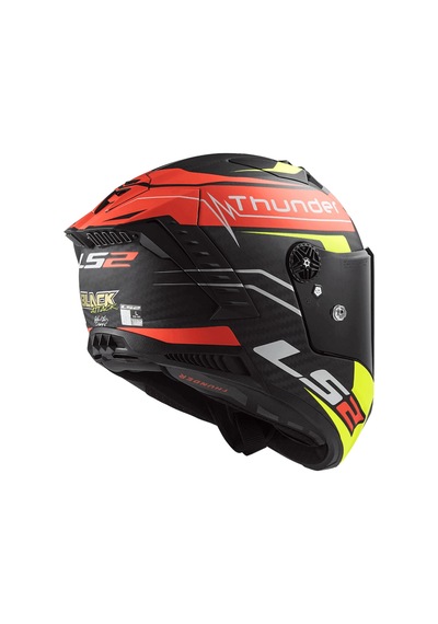Ls2 Thunder Karbon Attack Mat Kırmızı-neon Sarı Kask Mat Kırmızı