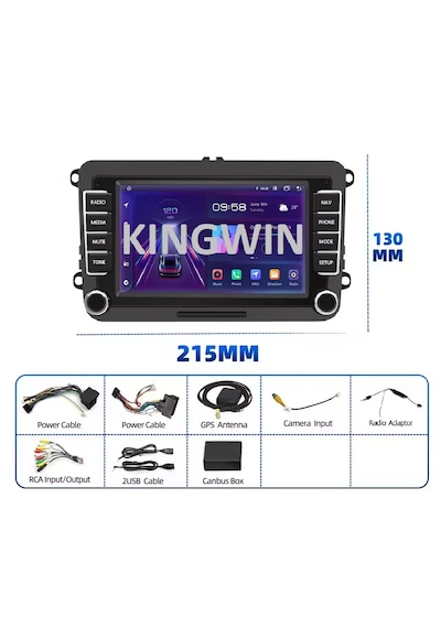 7 İnç Volkswagen Skoda Uyumlu 2gb Ram 32gb Hafıza Android Carplay Multimedya Arka Kamera  7"