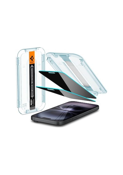 Apple iPhone 16 / 15 İle Uyumlu Kolay Kurulum Cam Ekran Koruyucu Glas.tr Ez Fit Privacy Hd 2 Adet Hayalet - Agl06905 Tr