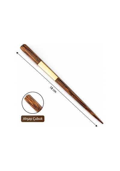Kadınlar İçin Ahşap Saç Çubuğu 18 Cm Japon Stil Topuz Tokası Doğal Çok Renkli