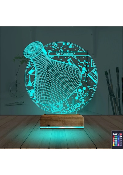 Luvivia Kimya Kimyager Kişiye Özel 3d Lamba - Masa Gece Lambası Şeffaf