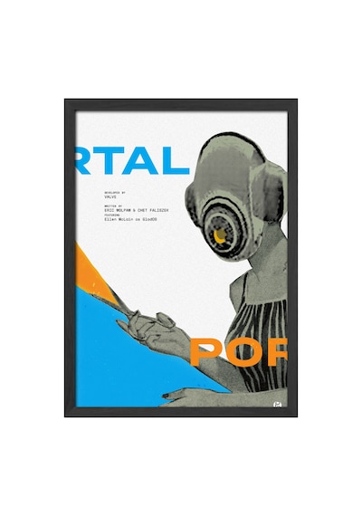 Portal Siyah Ahşap Çerçeveli Poster, Dekoratif Oyun Duvar Tablosu