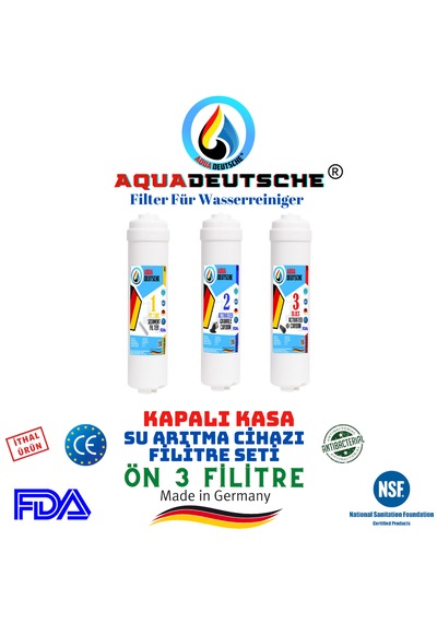 Kapalı Kasa 3 Ön Filtre Su Arıtma Cihazı Filtre Seti