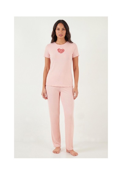 Lela Bayan Pijama Takımı 65770823 Koyu Pudra