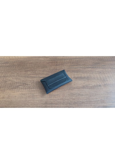 Sumerian Leather Craft Minimalist Deri Kartlık Siyah Rfid Kart Koruma Hediye Siyah