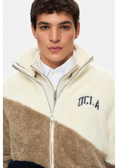 Ucla Reggıe Kemik Rengi Kıvırcık Polar Standard Fit Erkek Ceket Kemik Rengi