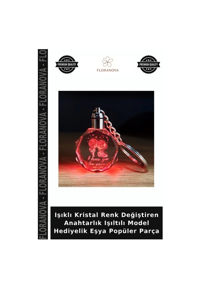 Işıklı Kristal Renk Değiştiren Anahtarlık Işıltılı Model Hediyelik Eşya Popüler Parça
