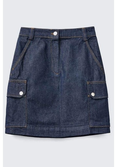 United Colors of Benetton Bn Cepli Denim Mini Etek Çok Renkli