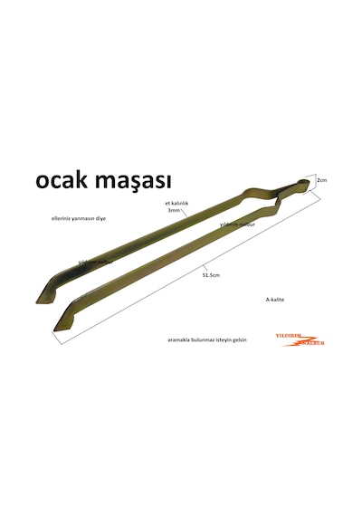 Ocak Maşası Şömine Maşası Maşası Soba Maşası Uzun Sağlam 51 Cm At