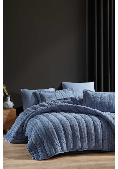 Elart Comfort yeni nesil uykuseti - 3 parça Velvet Mavi (230x220c Mavi