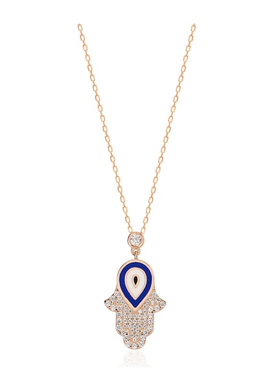 Cosar Silver 925 Ayar Zirkon Taşlı Hamsa Kolye Rose