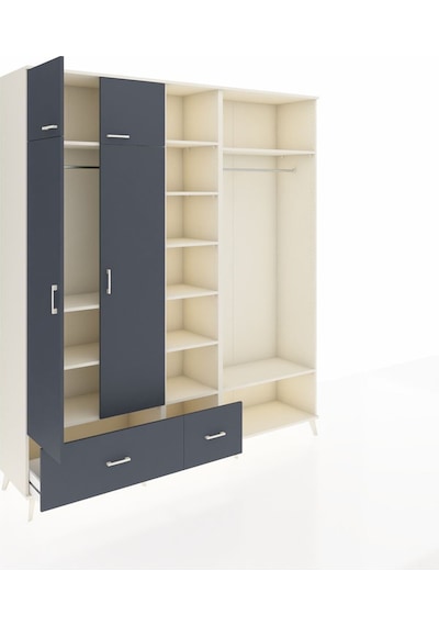 Hyperion Dolap 12 Raflı 2 Çekmeceli 2 Askılı 220x44x243 Aytaşı-antrasit/antrasit Çok Renkli Hyperion Dolap 12 Raflı 2 Çekmeceli 2 Askılı 220x44x243 Aytaşı-antrasit/antrasit Çok Renkli