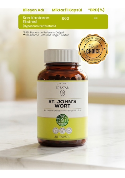 Erbatab St. John's Wort Sarı Kantaron Eki 30 Kapsül Erbatab St. John's Wort Sarı Kantaron Eki 30 Kapsül