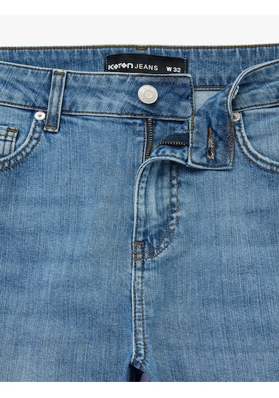 Koton Normal Bel Pamuklu Bermuda Slim Fit Jean Şort Orta İndigo 6sam40285nd Koton Normal Bel Pamuklu Bermuda Slim Fit Jean Şort Orta İndigo 6sam40285nd
