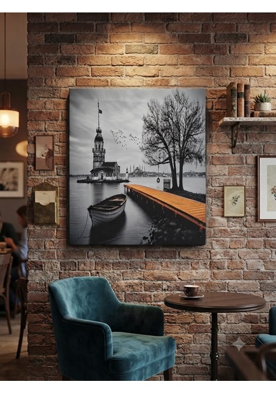 Tablo 60x90 Cm Büyük Boy Kafe Ve Salon Hediyelik Siyah