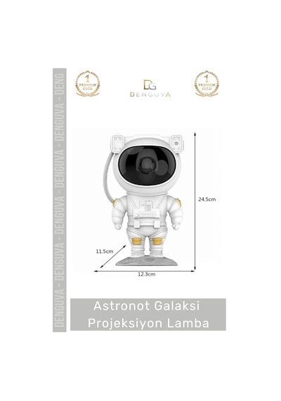 Projeksiyon Uzay Kumandalı Yıldız Gökyüzü Gece Lambası Modern Astronot Galaksi Projeksiyon Lamba Çok Renkli