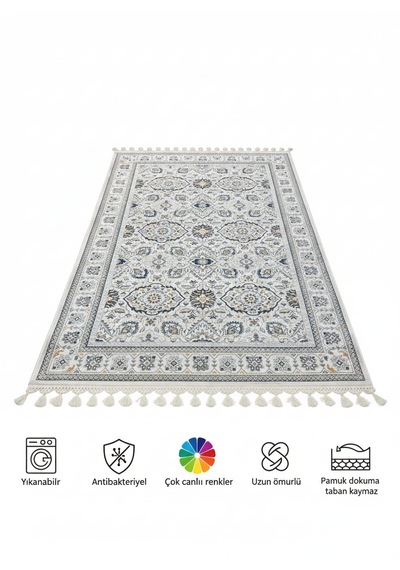 Modern Desenli Mavi Salon Kilimi-160 230 Cm- Açık Mavi