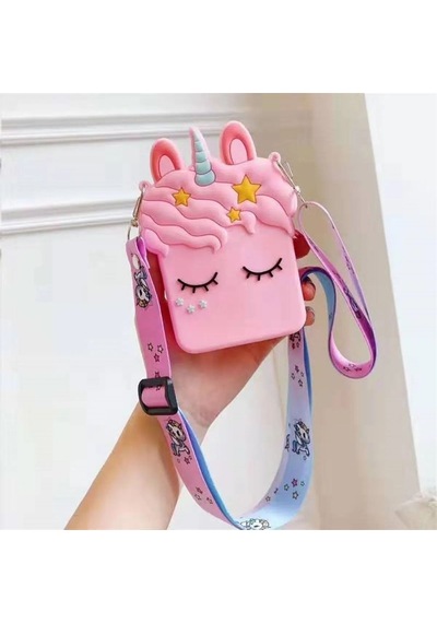 Kişiye Özel İsimli Unicorn Hediye Seti - Silikon Çocuk Çantası Ve Kupa Bardak Kombini