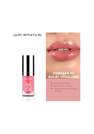 Note Cosmetics Lip Oil 20 Pink For Me Nemlendirici Ve Parlatıcı Dudak Bakım Yag I, Pembe