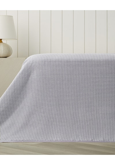Modern Grid Çift Kişilik Pike 180x220 Cm Lila