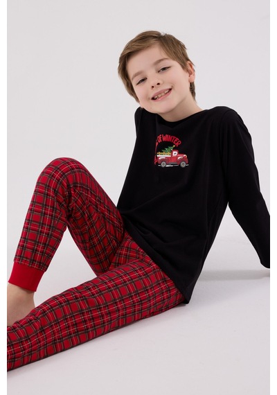 Arnetta Erkek Çocuk Siyah Pijama Takımı 5274-48535 Siyah
