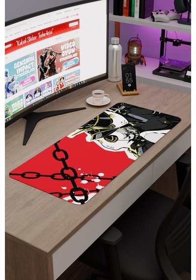 Persona 5 Kaymaz Dikişli Kauçuk Oyuncu Mousepad V5 - 70x30 Xl Gaming Mouse Pad Fare Altlığı